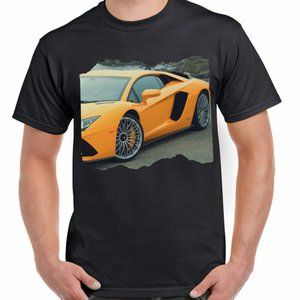 Lamborghini Yellow Lambo Car Gift Men Son Dad Boyfriend T Shirt Tee S M L XL
